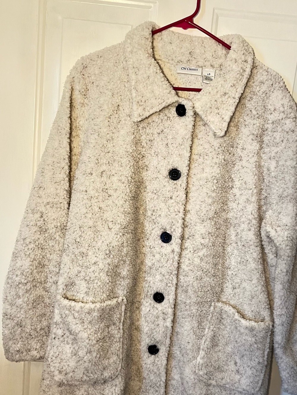 Classic Cream Teddy Sherpa Button Jacket